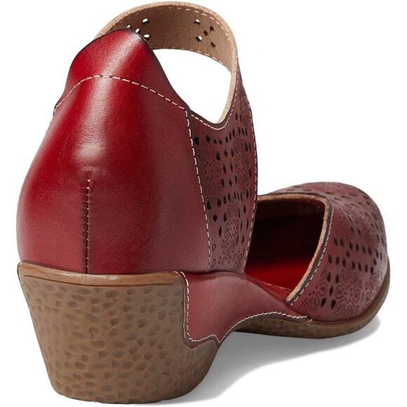 L’Artiste by Spring Step Womens Americana Wedge Mary Jane Shoe -- Red, 35M NEW - Picture 5 of 5